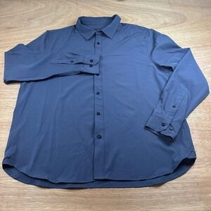 Vince Camuto Mens XL Gray Stretch Button Up Dress Shirt Long Sleeve